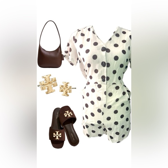 Polka Dot Button-Up Jumpsuit - Picture 3 of 3